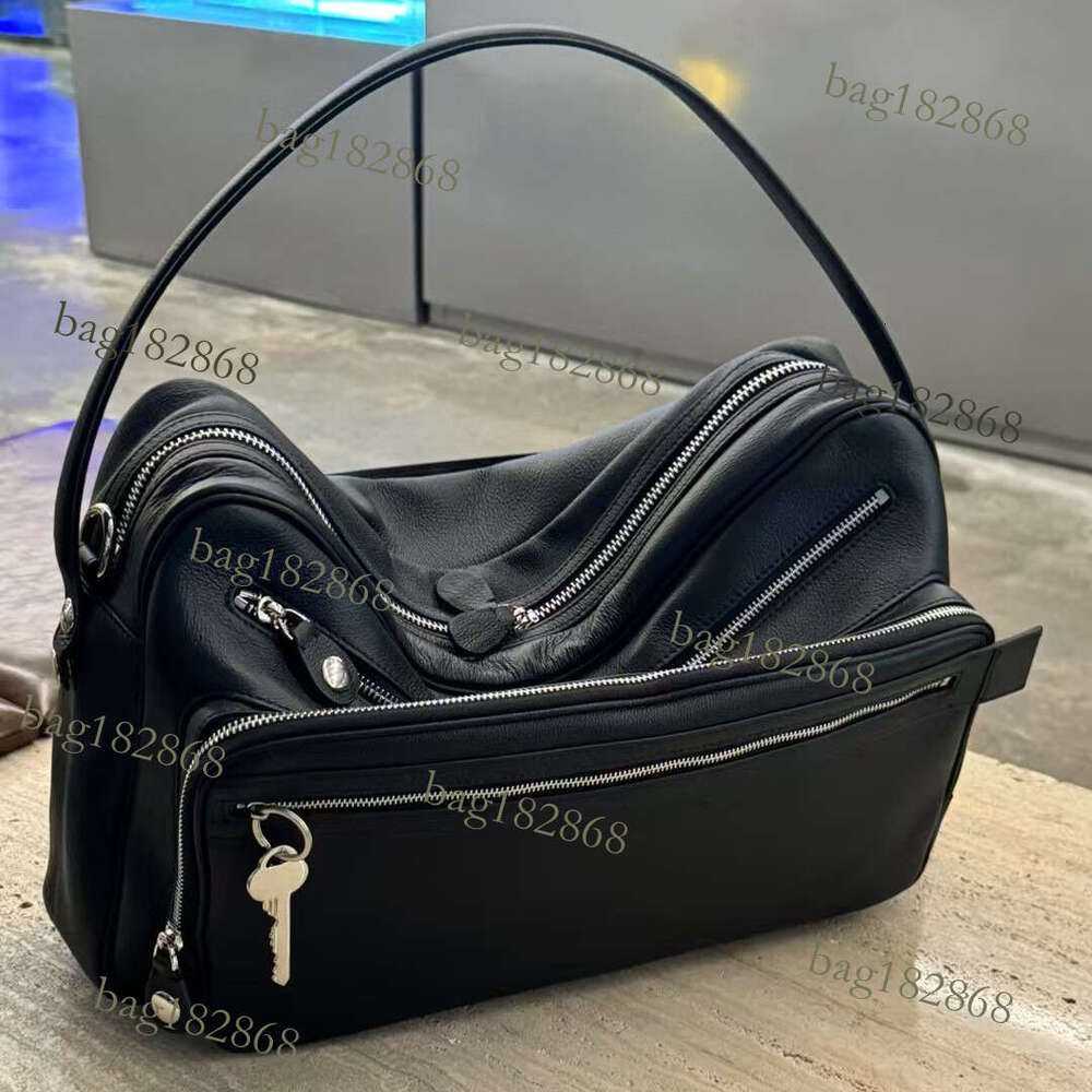 Designer Bag Totebag Niche Cowhide Messenger New Multi Pocket Textured Oil Wax Genuine Leather Motorcycle Women S Crossbody Bag