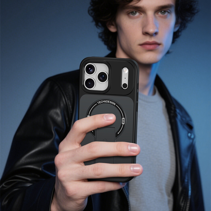 Magnet Wireless Charging Shockproof Case For Iphone 17 Air 16E 16 Plus 15 14 Pro Max 13 Hybrid Hard PC Soft TPU Fashion Business Holder Magnetic Kicks