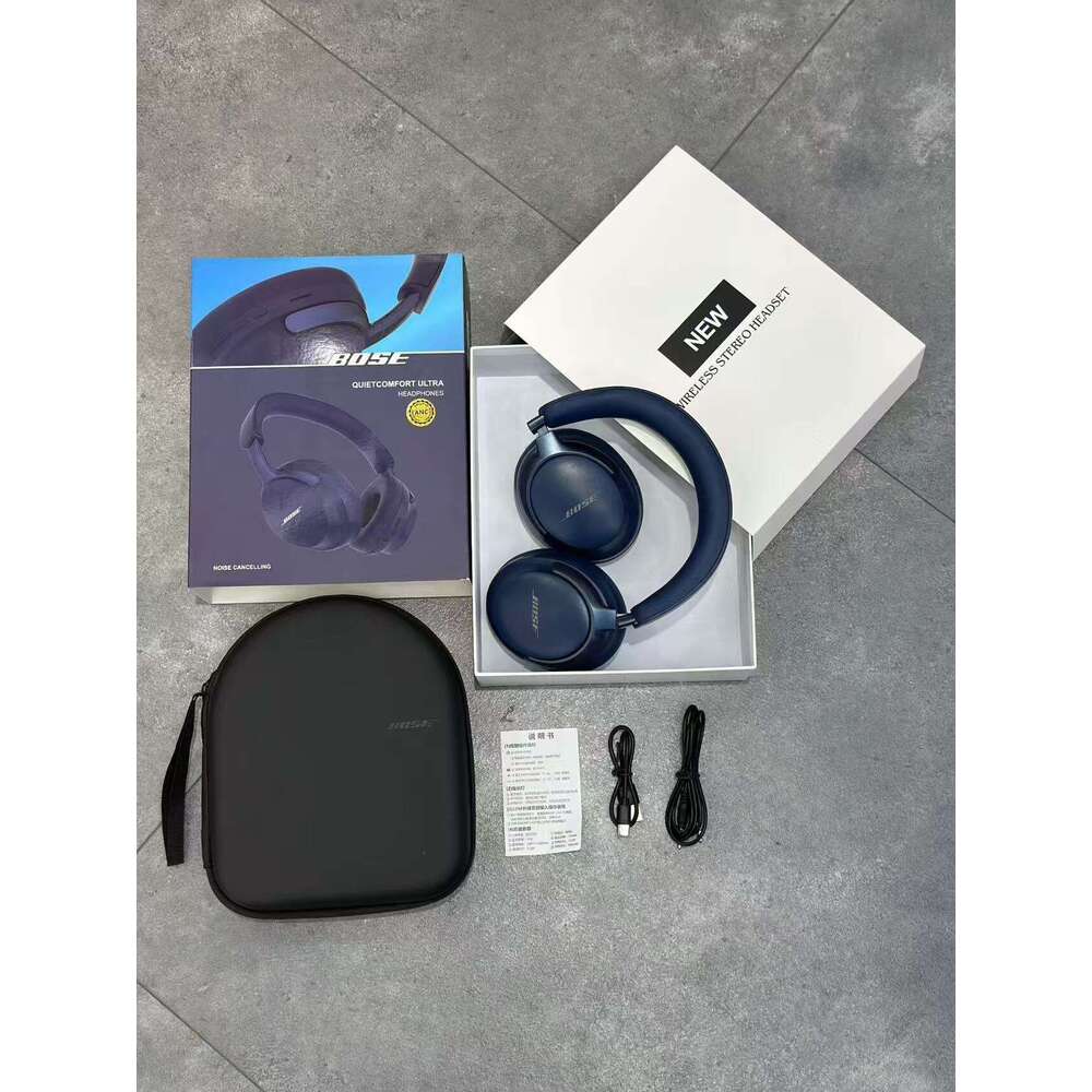 Bluetooth over-ear headphones - noise-canceling wireless headphones - foldable with leather cover H260107