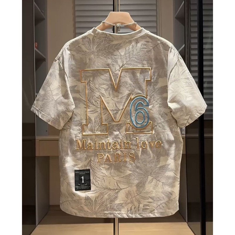 Luxury Brand Designer Clothes 2025 Summer New Fashion Printed Half-Sleeve Loose Fit Men's Casual Short Sleeve T-Shirt With Street Style Embroider