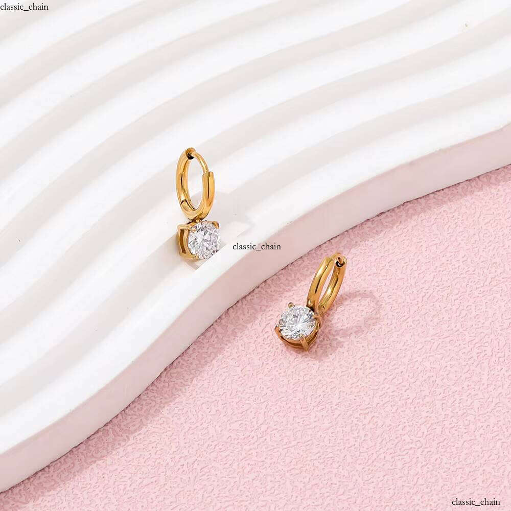 High-end PVD 18k Gold Plated Exquisite Small Elegant VVS Moissanite Waterproof VVS Moissaniteia Huggie Sterling Silver Hoop Earrings