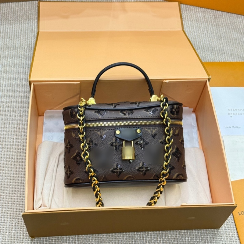 Cow Leather Makeup Bag Designer Bag Luxury Sequin Shoulder Bag Purses Women Travel Handbag Fashion High Quality Crossbody Bag Mini Makeup Bags