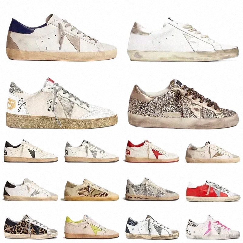 2025 Designer Shoes Old Shoe Loafers Sneakers Super-star S Shoes Leather Italy Dirty Brand Women Men Ball Casual Star Trainers Top One 35-45 c4VN#