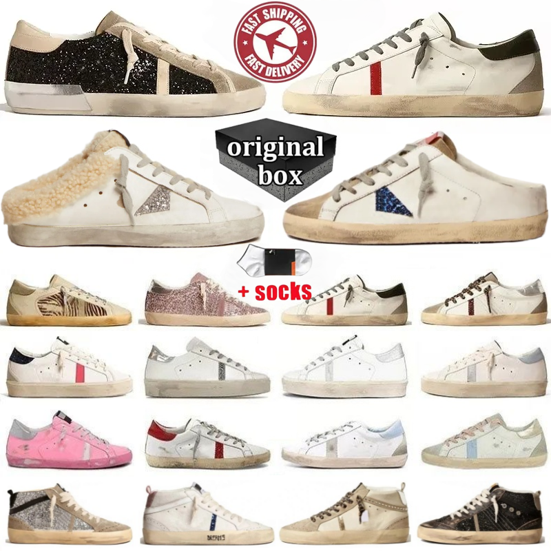 Designer Shoes Plate-forme Sneakers Leather Shoes Loafers Vintage Old Dirty Shoe Stars Women Men Black White Vintage Ball Casual Star Platform Trainers Size 35-47