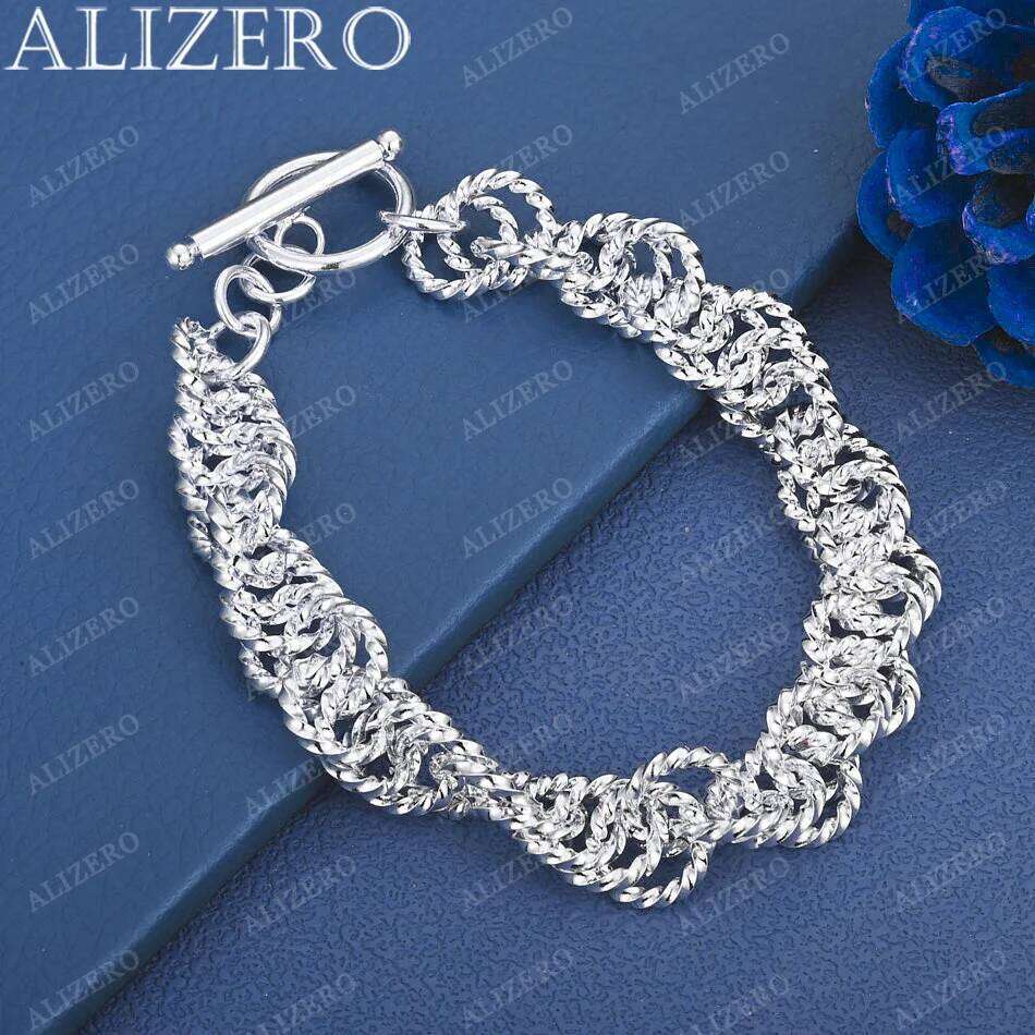 ALIZERO 925 Sterling Silver Luxurious Bracelets For Women Men Anniversary Gift Popular Wild Fashion Party