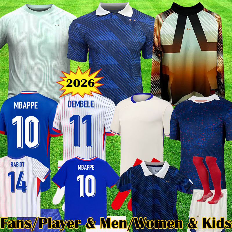3XL 4XL France 2026 World Cup Soccer Jerseys maillot France MBAPPE French football shirts EKITIKE CAMAVINGA maillot DEMBELE kit hommes enfants MEN kids uniform