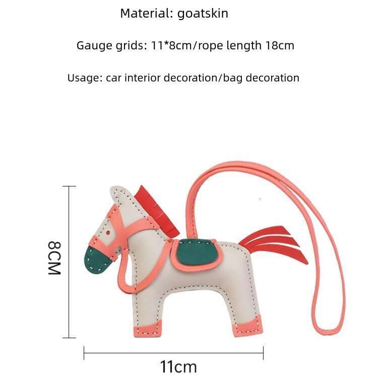 Charm designer charms pony Car Accessory Genuine Horse Leather Bag Keychain Pony Pendant New Handmade Sheepskin pendant gift