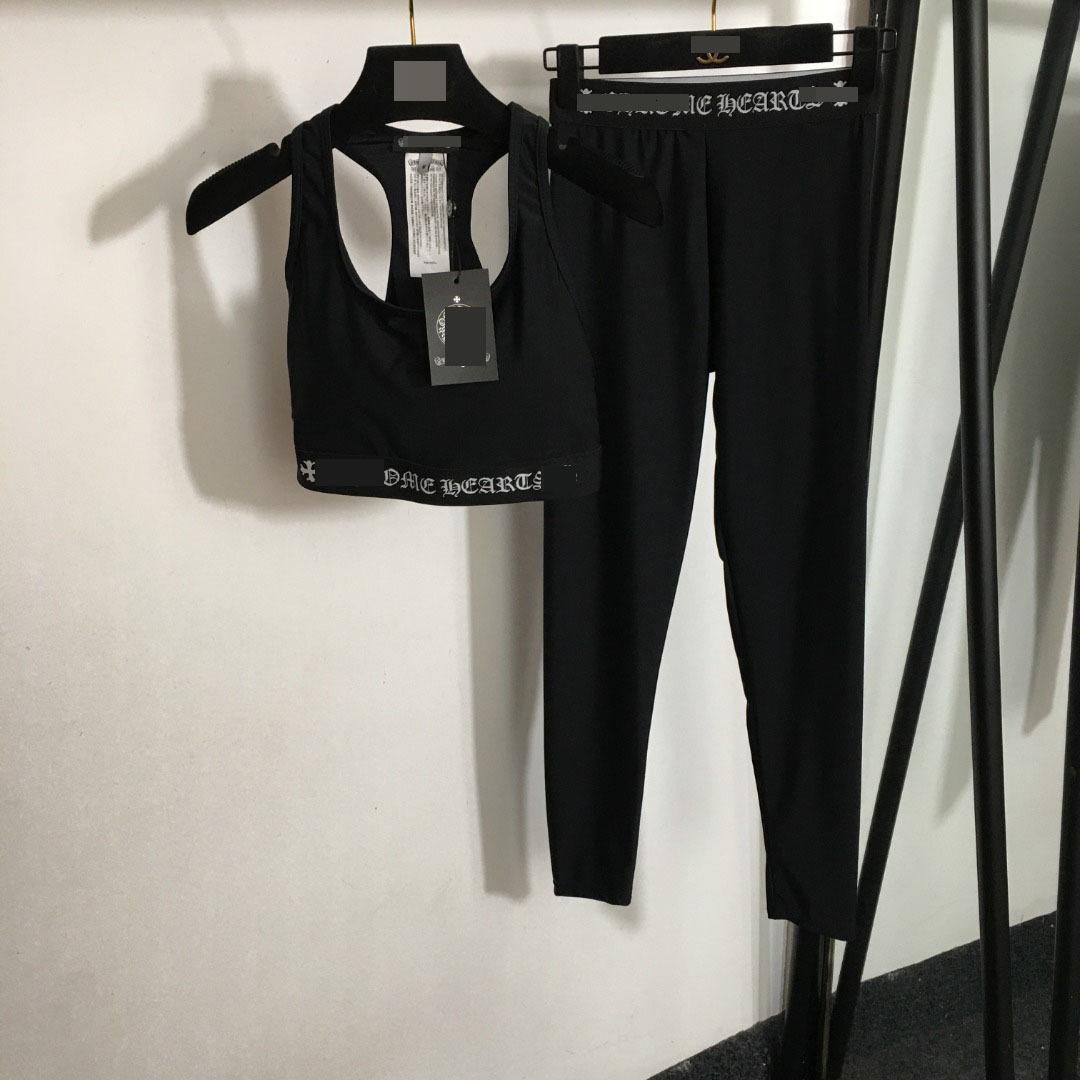 designer leggings luxury women tracksuits for men 2025 new yoga sportswear cross flower sansk chrome hearts heartstshirt heartslong heartstank chromehearts 34A3