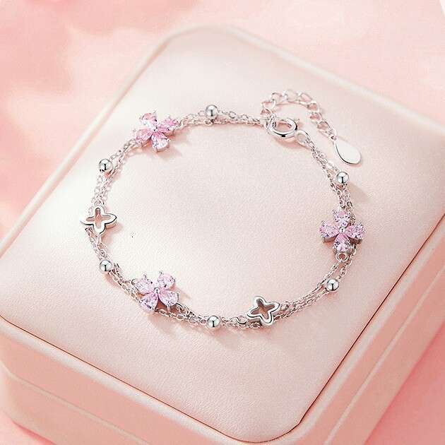 Double-Layer Four-Pointed Star Bracelet Designer Bracelet Pink Luxury-Inspired Delicate Jewelry