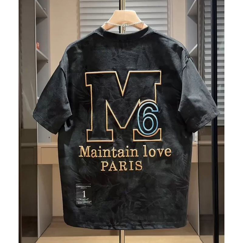 Luxury Brand Designer Clothes 2025 Summer New Fashion Printed Half-Sleeve Loose Fit Men's Casual Short Sleeve T-Shirt With Street Style Embroider