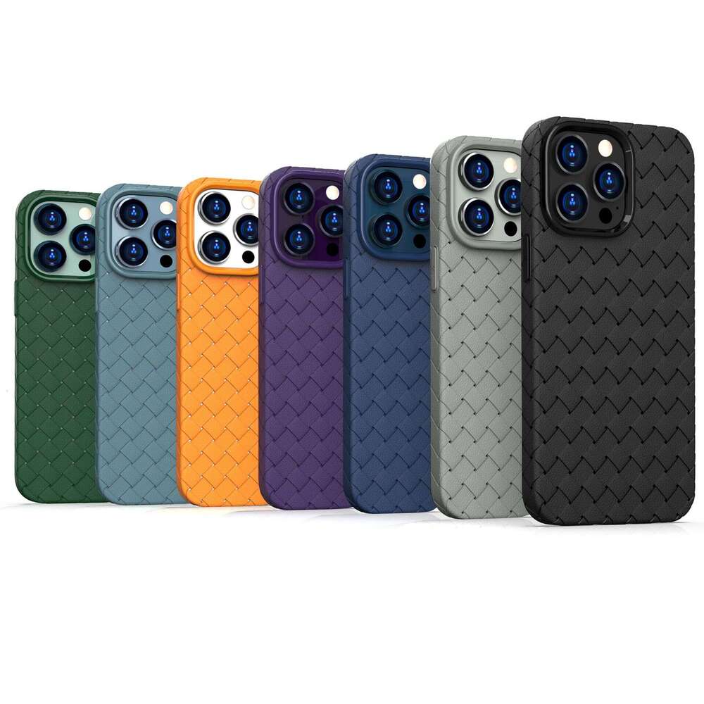 New Style Compatible With Apple 17 16 Woven Pattern Phone Case Lightweight Full Coverage Pro Couple Air Shockproof Max Protective Cover