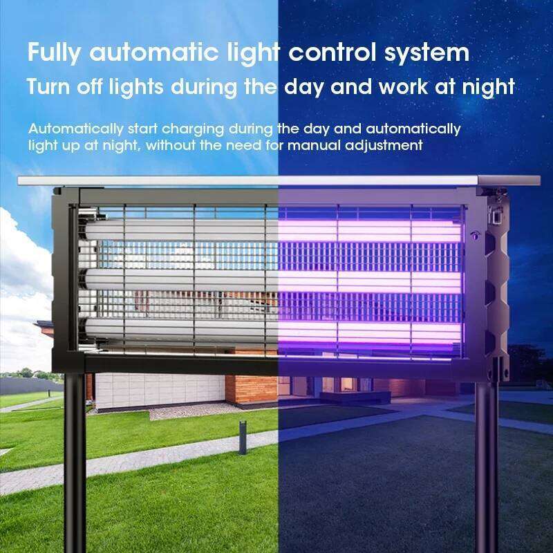 Solar Powered Large Area Mosquito Killer Lamp and Insect Fly Trap Light for Outdoor Garden Patio Yard Lawn Pest Control