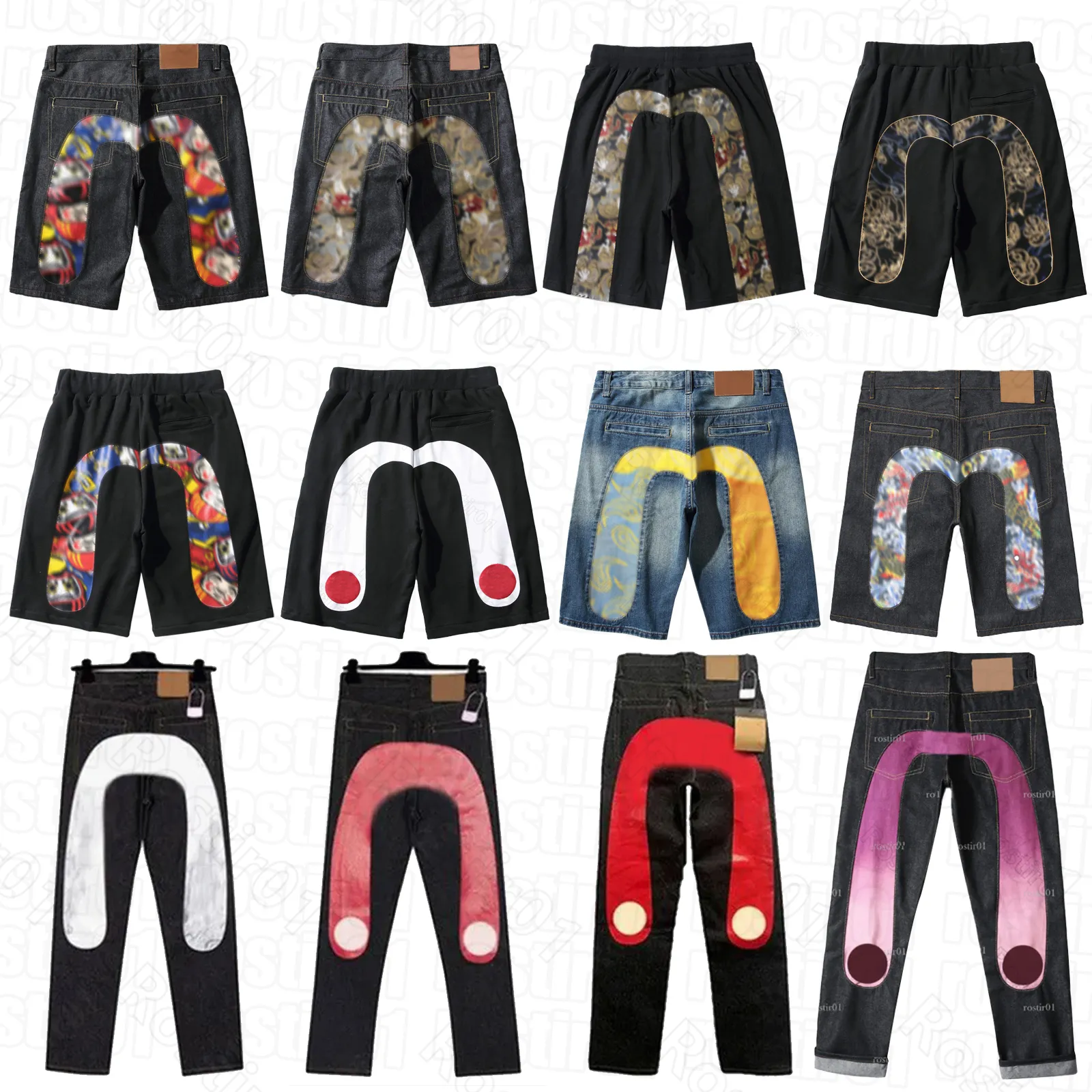 designer jeans jumper Mens baggy Jeans Embroidery sweatpants Cattle Blessing Five Tigers Jeans For Mens High Street Hip Hop jeans