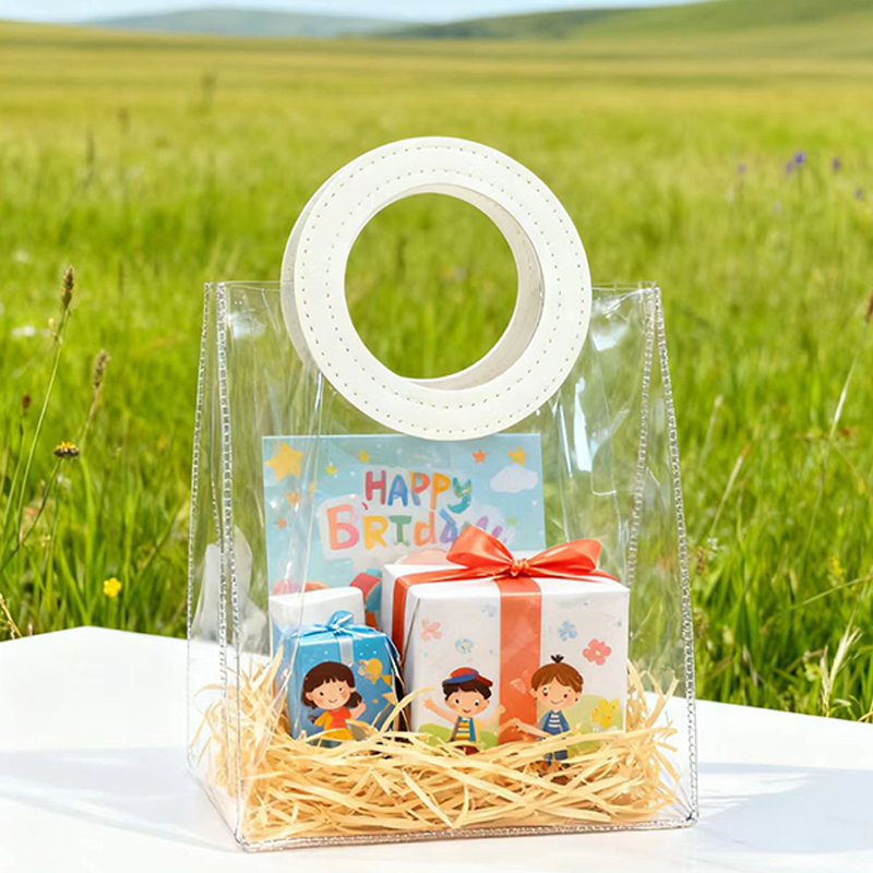 In stock transparent PVC round handbag ins wedding candy companion handbag Christmas gift bag