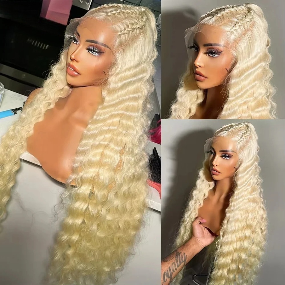 613 Hd Transparent Lace Front Wig Curly Human Hair Wigs 180 Density Blonde Wig 360 Full Lace Wigs for Women Glueless Lace Frontal Wigs