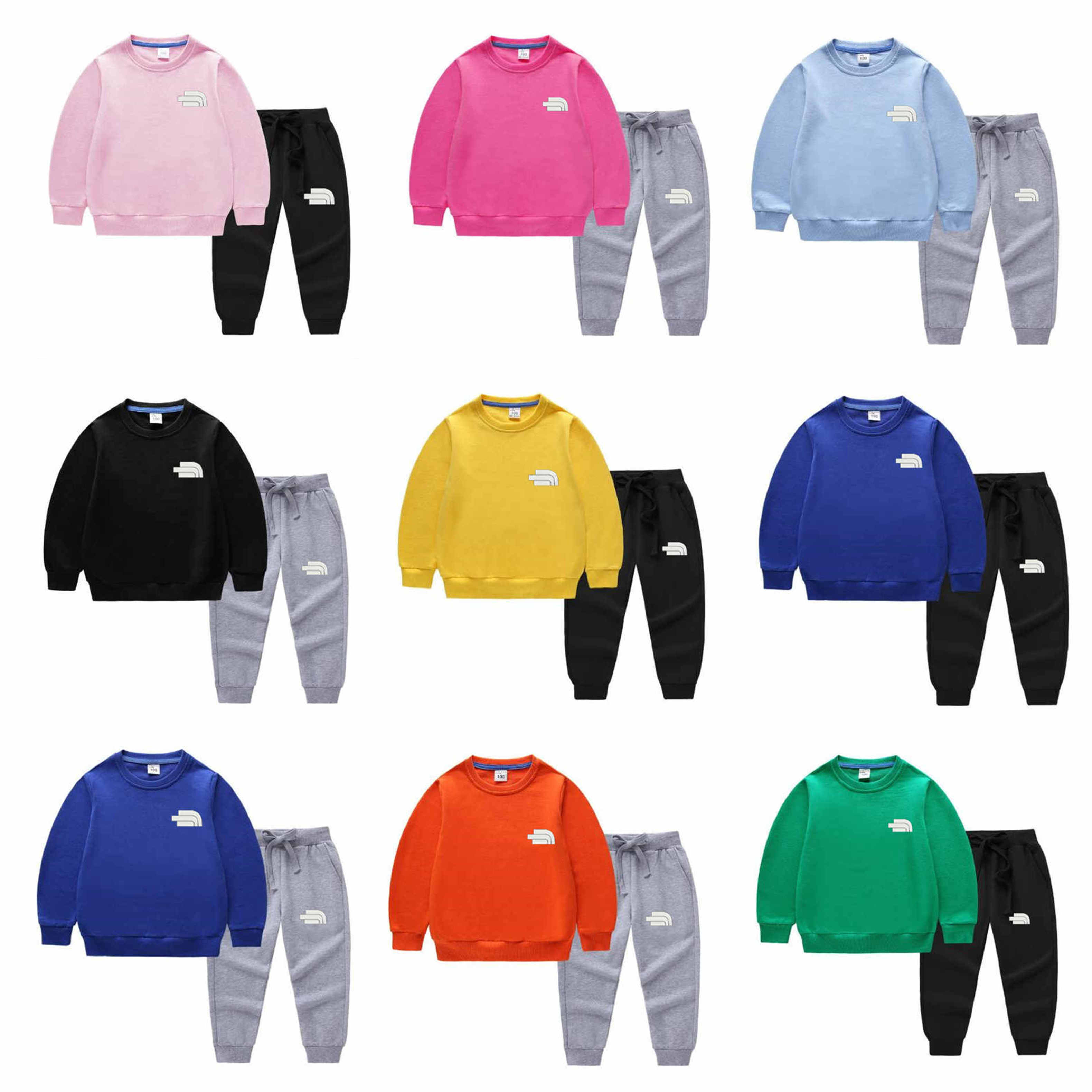 Designers Sets Luxury Tracksuit Kids Clothing Sets Baby Boys Girls Sports Suits Blue Hoodies Sweatshirts Pants Brand Boy Clothes