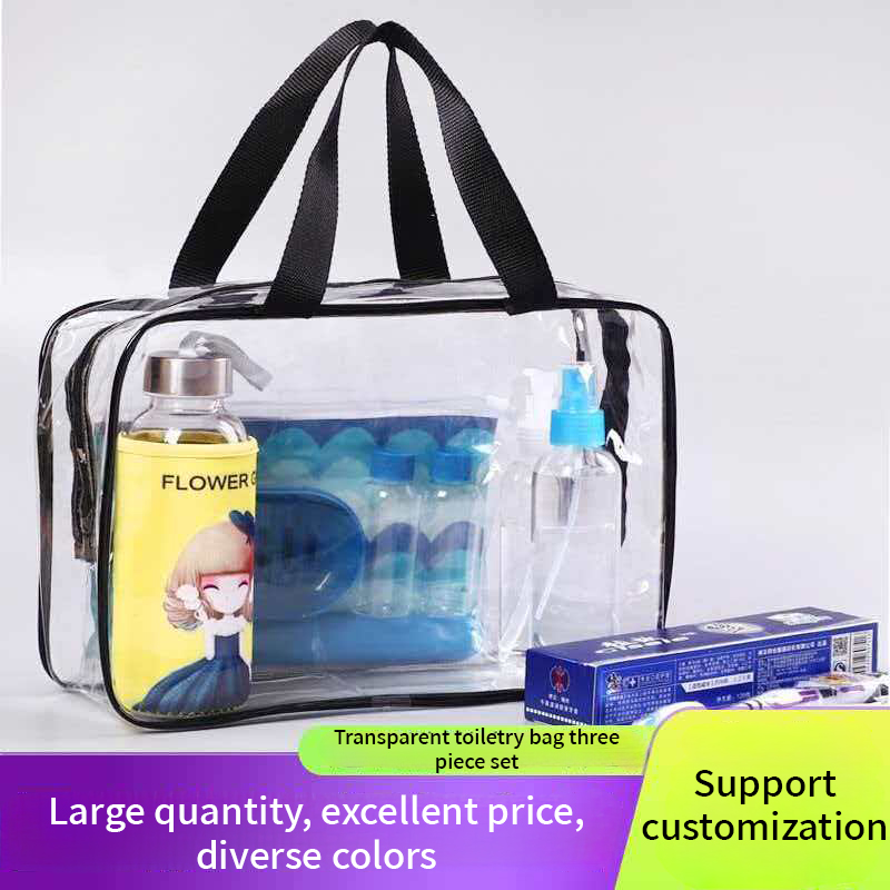Manufacturer's spot wholesale PVC multifunctional sorting and storage bag, spot storage bag, wash and makeup bag, three piece set