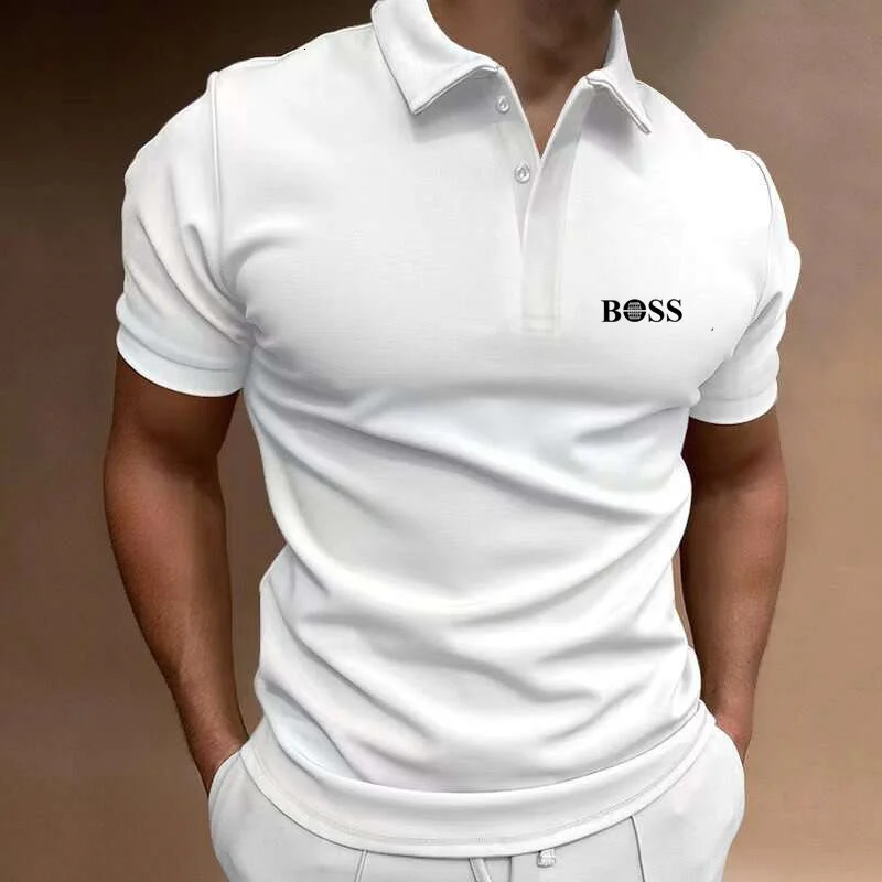 Business Fashion Mens Business Polo Shirt High Quality Printed Summer Outdoor Fitness Running Quick Dry T-Shirt Golf 260106
