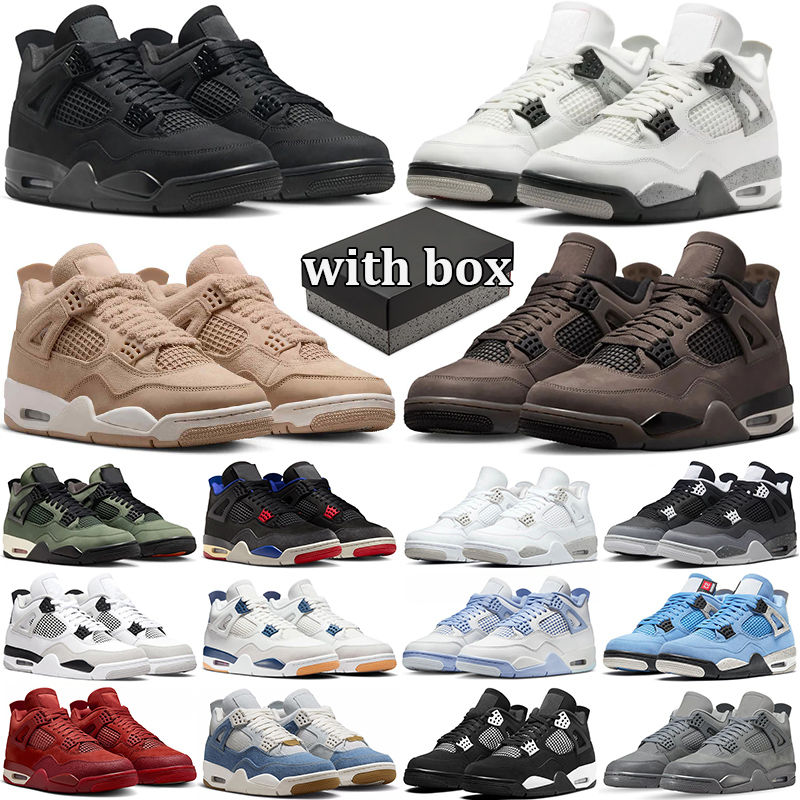Free shipping designer Sports Basketball Shoes 4s trendy versatile jordan4shoe casual sports shoes running shoes Black Blue White for men women plus size with box