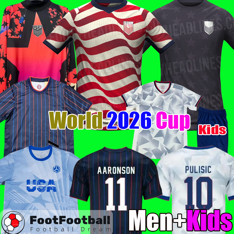 2026 USAS PULISIC MCKENNIE Soccer Jersey SMITH MORGAN BALOGUN MUSAH ADAMS America Football Shirt United States Camisetas home away Men Kids kit Uniform
