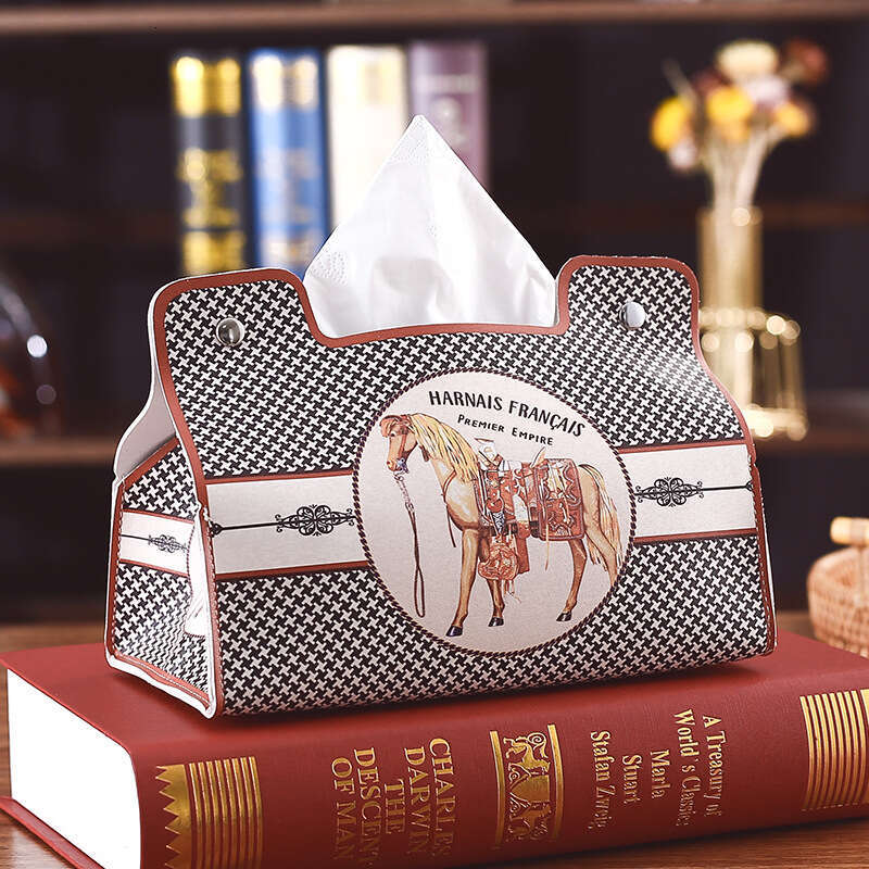 Roman Vintage Style Tissue Box Home Dining Table Napkin Holder Creative Car Tissue Holder Storage Pouch Tissue Bag