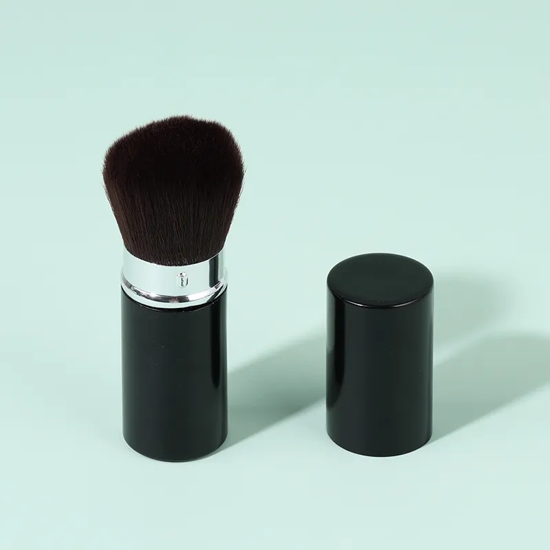 Easy to carry travel makeup brush, with shell, portable black cosmetics powder blusher paint, daily use