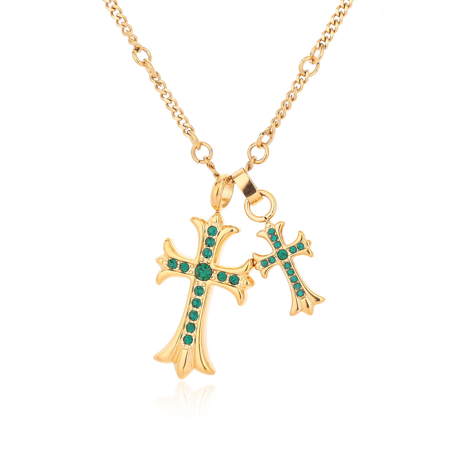 Jewellery Necklace Designer Luxury Stainless Steel Waterproof Chrome Plated Classic Cross Pendant for Wedding and Special Occasion Gift High Quality