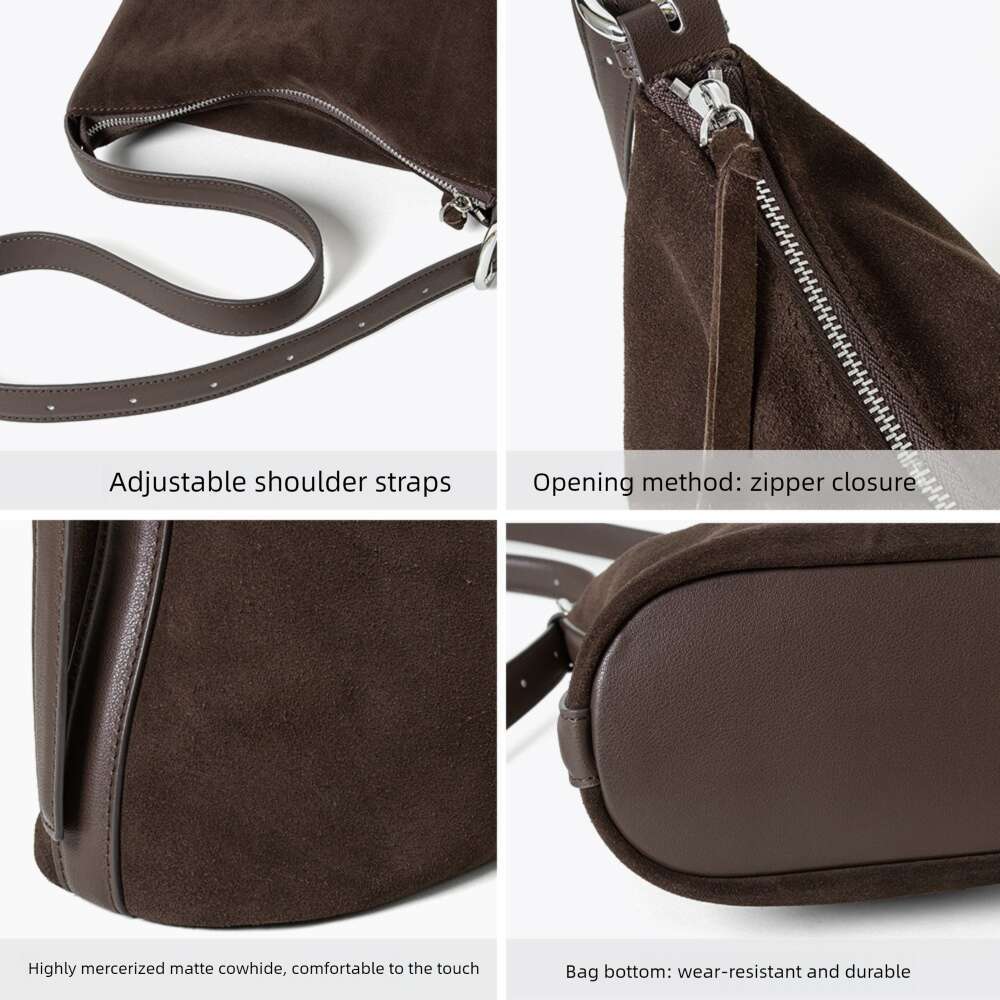 Luxury Shoulder Bags Totes Hobo New Genuine Leather Crossbody Large Capacity Women S Bucket Handbag Retro Light High End Feel Bag SENYY