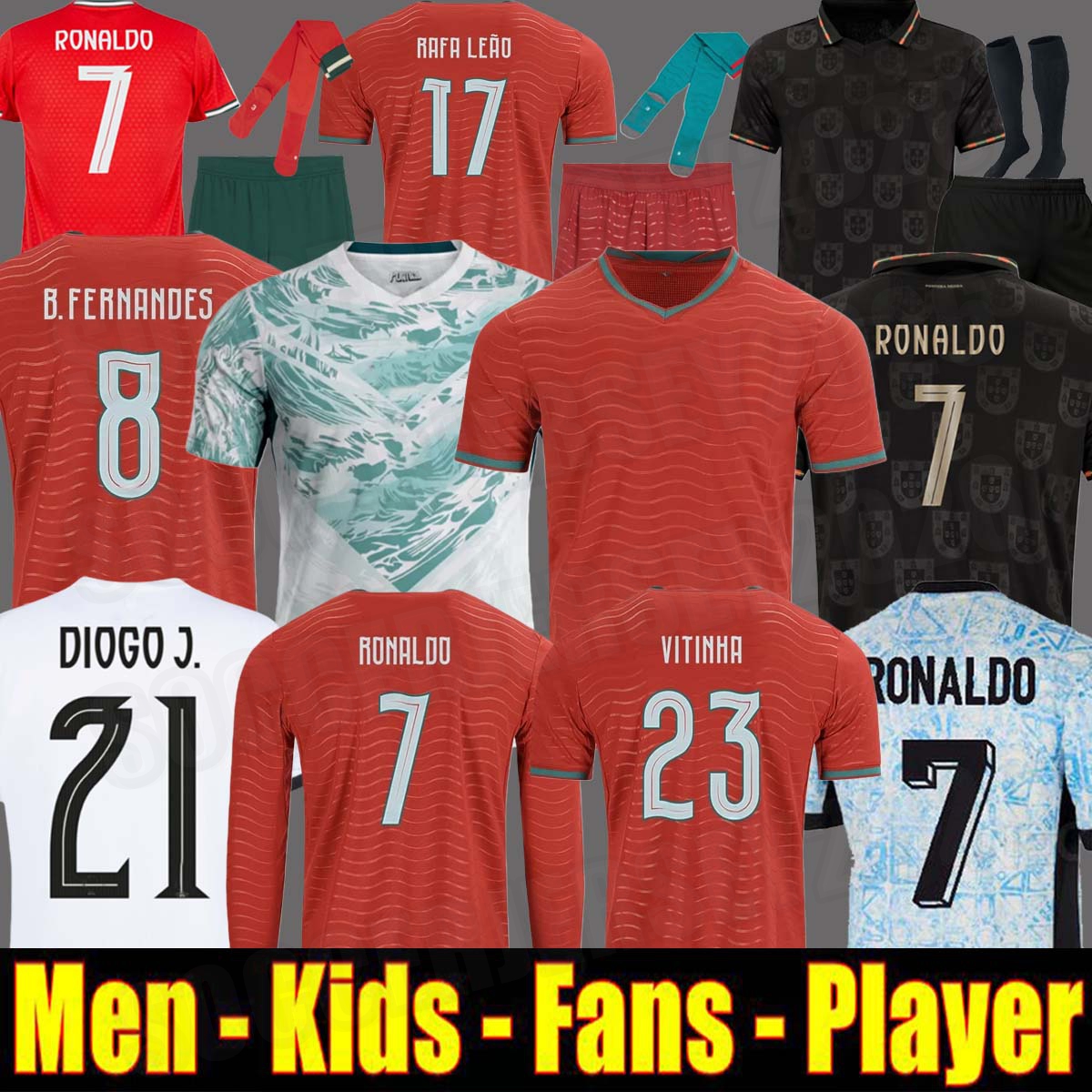 2026 Portugal soccer jerseys B.FERNANDES R. Leao JOAO FELIX PEPE BERMARDO camisa de futebol VITINHA football shirt Men Kids kit women RoNalDo Portuguese DIOGO JOTA