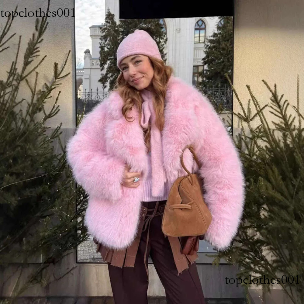 SANRAN European And American Soft Fluffy Fox Playful Sweet Warm Short Faux Fur Coat For Women Xing Zhiguang