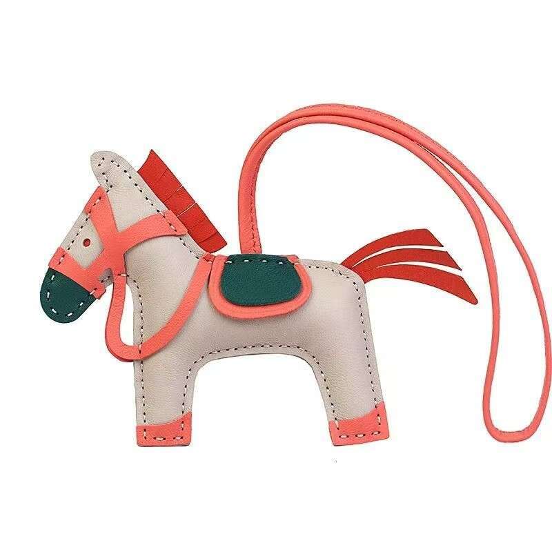 Charm designer charms pony Car Accessory Genuine Horse Leather Bag Keychain Pony Pendant New Handmade Sheepskin pendant gift