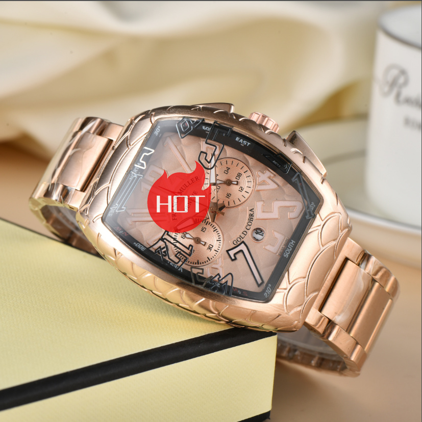 Luxury designer men women FRANCKity watches MULLERity Quartz movement WATCH BIACKity COBRAity Wristwatches stainless steel high-quality wristwatch #85