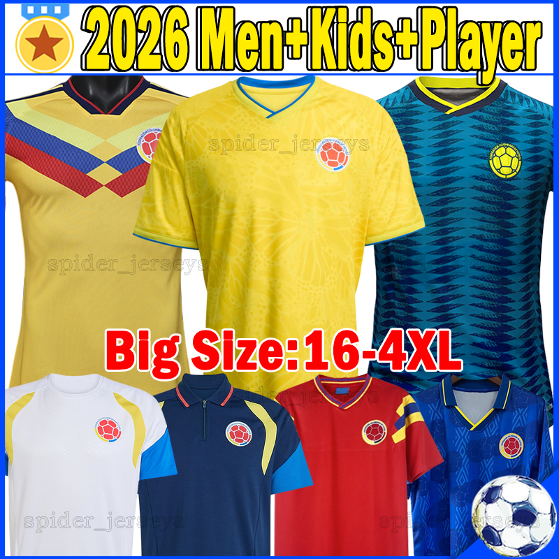 XXXL 4XL 25 26 Colombia soccer jersey SUAREZ LUIS DIAZ QUINTERO 2025 2026 Women Player Version JAMES J.LERMA columbias Retro 1994 2001 14 Men Football Shirts Kids kits