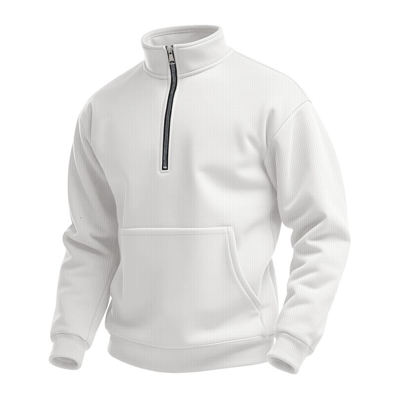 Customized Spring and Autumn Waffle Half-Zip Stand Collar Sweatshirt for Men, Men's Casual Base Shirt Pullover