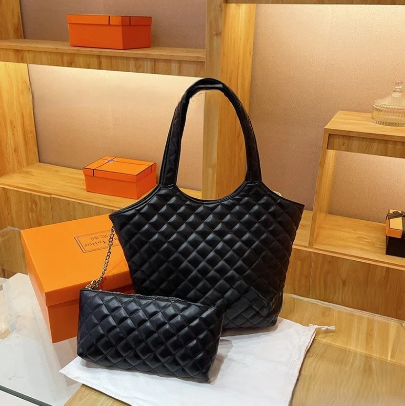 2026 New European and American Fashion Lingge Retro Tote Mother and Child Bag Western Style Cross Shoulder Bag Handbag exquisite