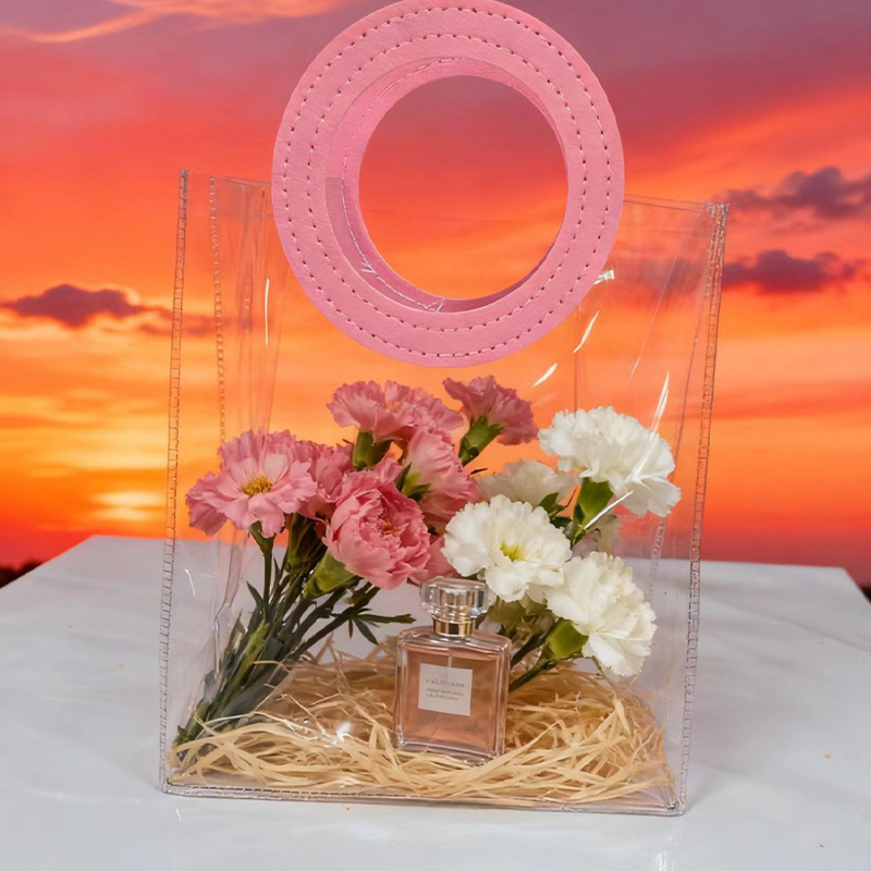 In stock transparent PVC round handbag ins wedding candy companion handbag Christmas gift bag