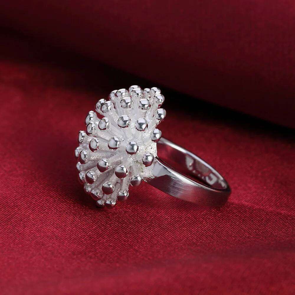 Hot Street fashion 925 Sterling Silver Pretty Fireworks Rings for Women Size 6-10 Fashion wedding accessories party Jewelry gift