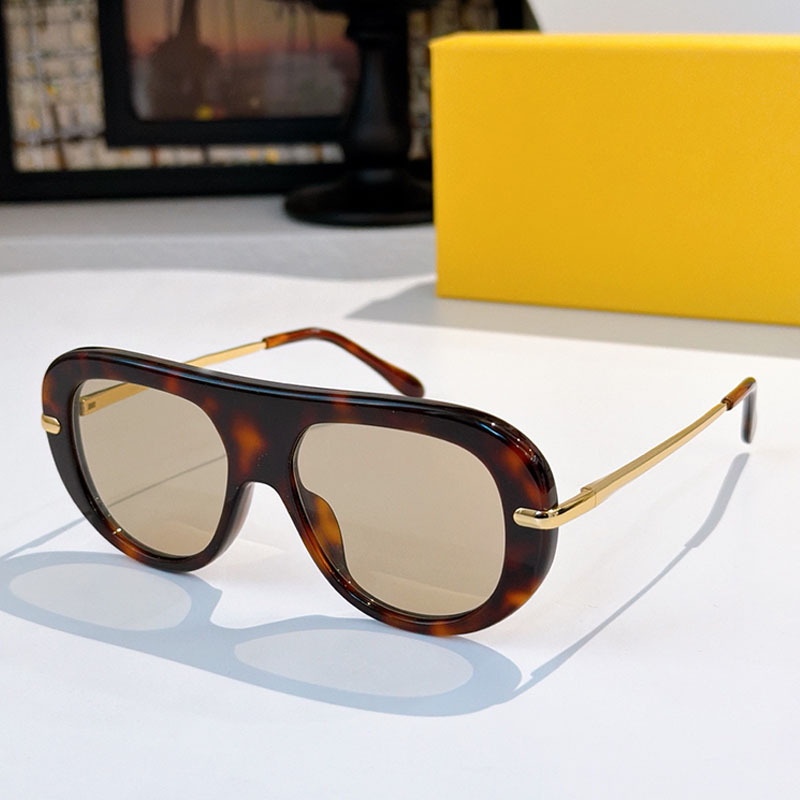 Luxury Thin Metal Rectangle Full Frame Sunglasses W 40186I Designer Men Lady Fashion Acetate Fiber Structure Eyewear UV400 Protection Glasses