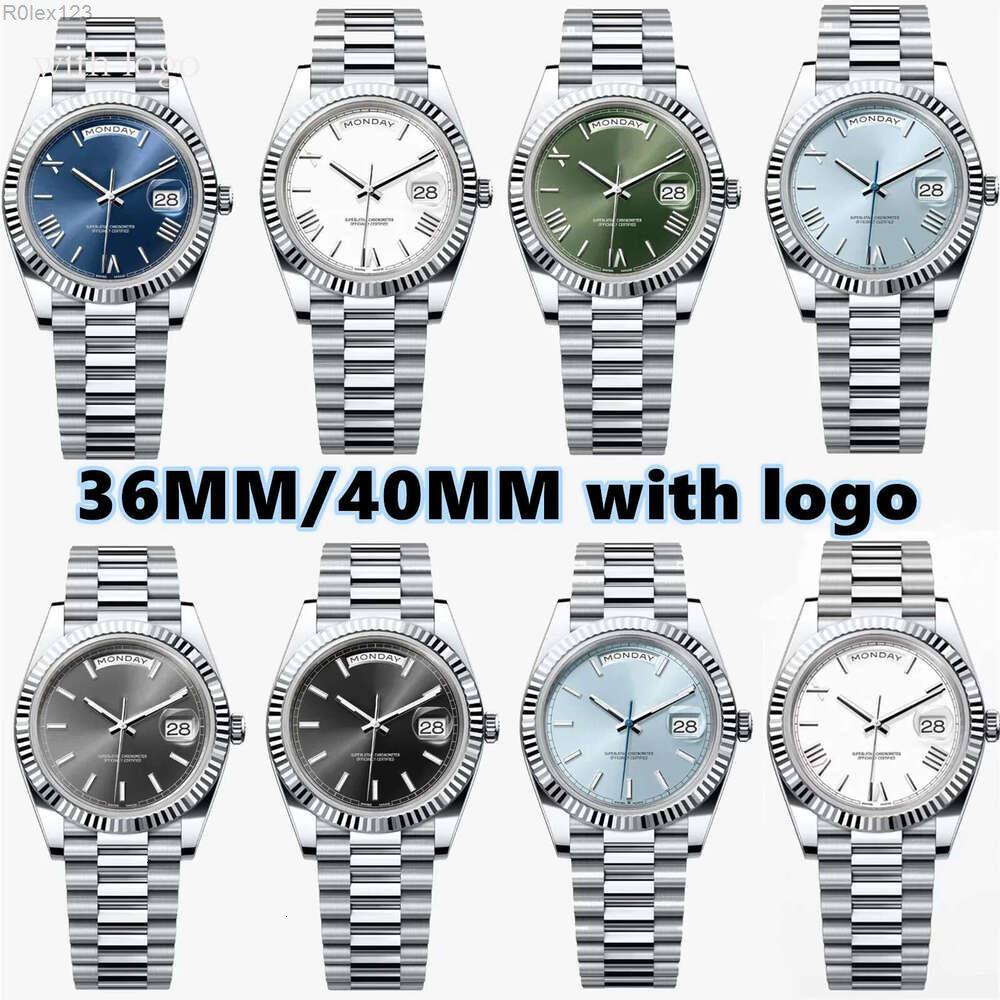 High Quality Rolxx 7228236 Day-Date Platinum 40MM Automatic Mechanical Watches Men Sapphi Mirror Stainless Steel Strap Luxury Mens Watch With Box aaa 2025