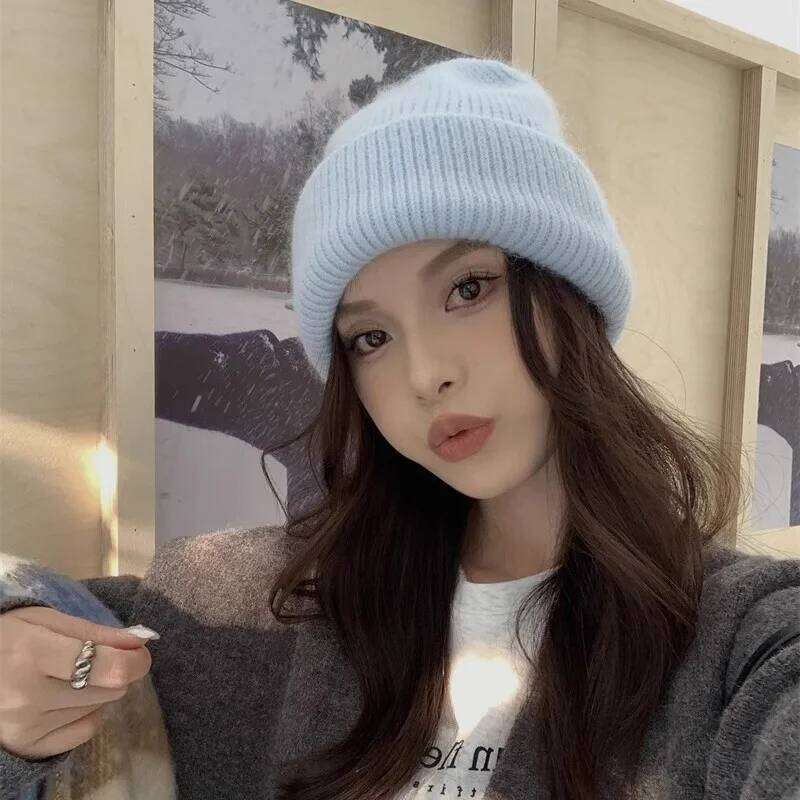 1pc Warm for Men Women,Slouchy Beanie Hats Winter Knit C Soft Ski Hat Unisex,Thick Fisherman Cuff Plain Skull Cs 26L0107
