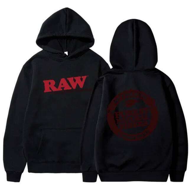 RAW Fashion Sweatshirt Polar Fleece Hooded Harajuku Hip Hop Casual Men's Ladies Pullover Hoodie H260107