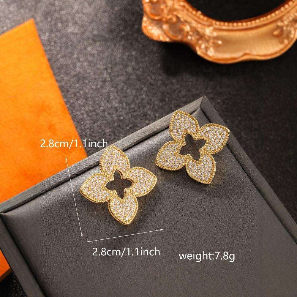 Openwork Four-Pointed Star earrings Designer For Women Silver Stud Earrings Trendy Fashion Jewelry