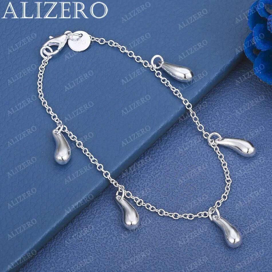 ALIZERO 925 Sterling Silver Small Eggplant Pendant Bracelets For Women Wedding Party Anniversary Gift Fashion Fine Jewelry