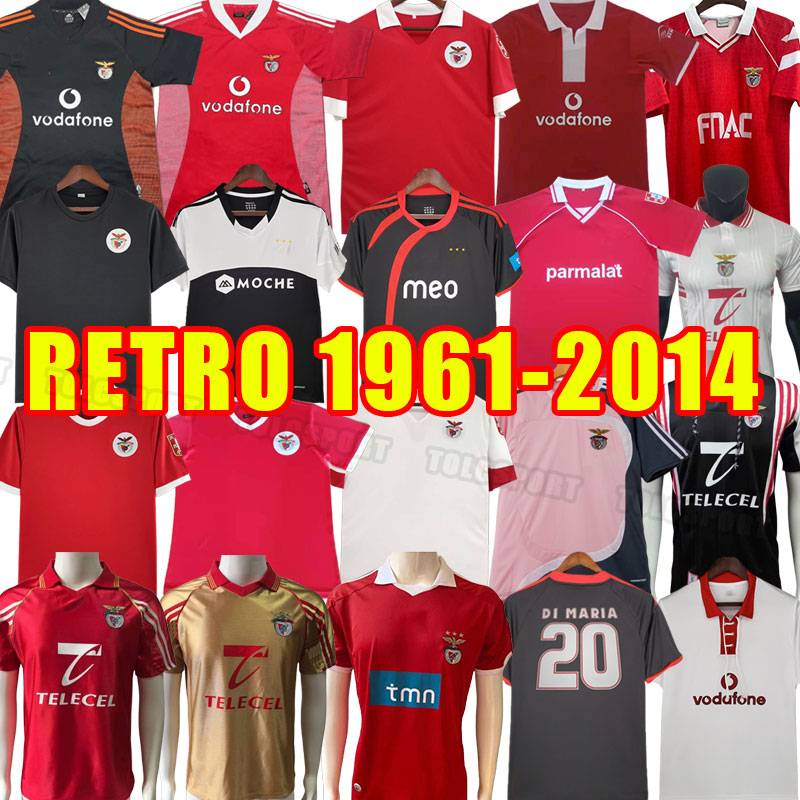 1961 1974 BenficaS Retro home away soccer jerseys 1975 2004 2005 2009 2010 2013 2014 1994 classic vintage 61 74 75 02 04 05 09 10 13 14 94 95 WHITE RED BFC men football shirt