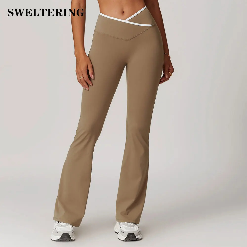 Bellbottoms Tights Yoga Legging Fitness Leggings Running Cycling Pants Sports High Waist Workout Gym Clothing 260106