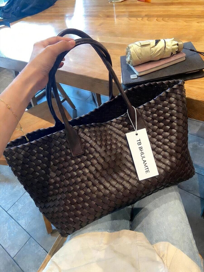 TB BHULAMTE Luxury Fashion Bag for Women Purse Niche Design Fashion Large Bag 2025 Summer New Simple Large Capacity Woven Bag Handheld Tote Bag Should