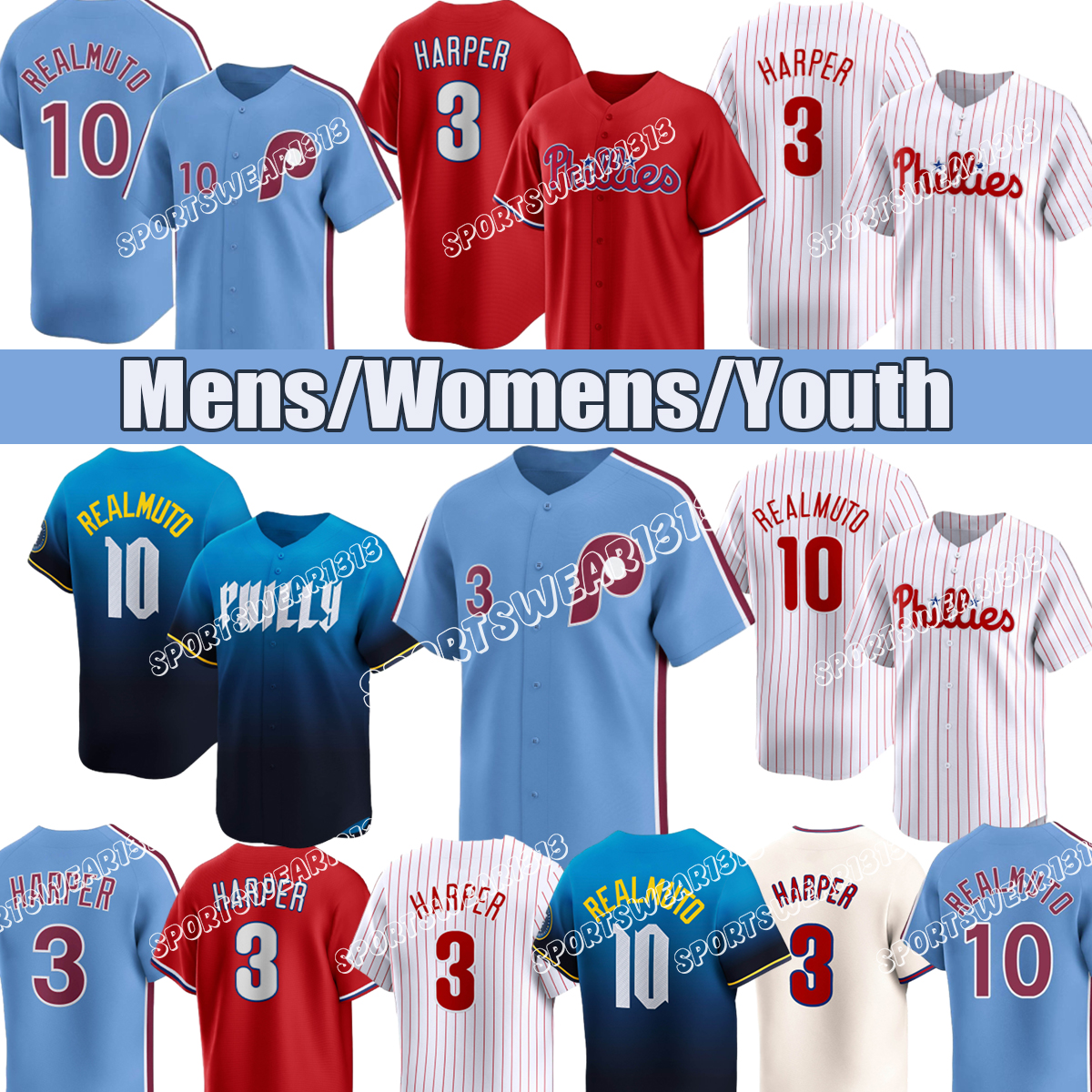 Phillies Jersey Bryce Harper Realmutos Trea Turner Aaron Nola Kyle Schwarber Zack Wheeler Nick Castellanos Baseball Jerseys