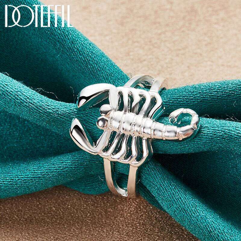 DOTEFFIL 925 Sterling Silver Scorpion Ring Fashion Wedding Engagement Party Gift Charm Jewelry