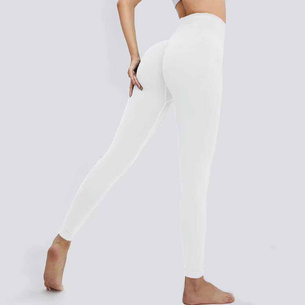 Seamless T-shaped Solid Peach High Waist Tummy Control Hip-lifting Ankle-length Yoga Pants Women's Spandex/Nylon Ruched Hip Design hot-sale produ - view 4