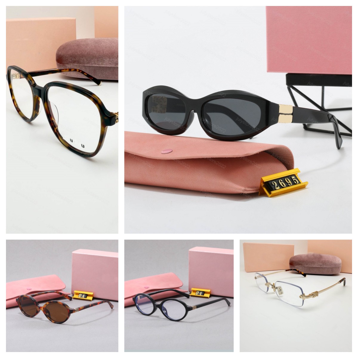 13 Style Designer Sunglasses for Women Men Fashion Luxury Plain Glasses Nerd Small Frame Oval Retro Euro American Trend Glasses UV400 Goggles Gafas De Sol